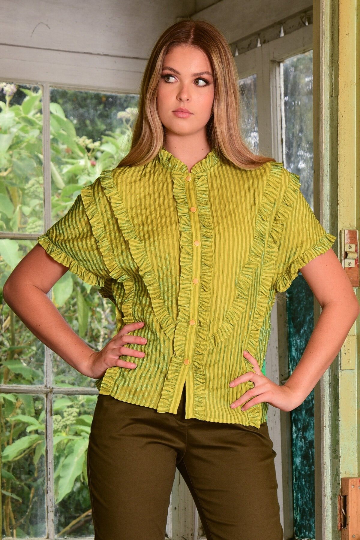 FRILL GOT IT RIGHT Top - Chartreuse