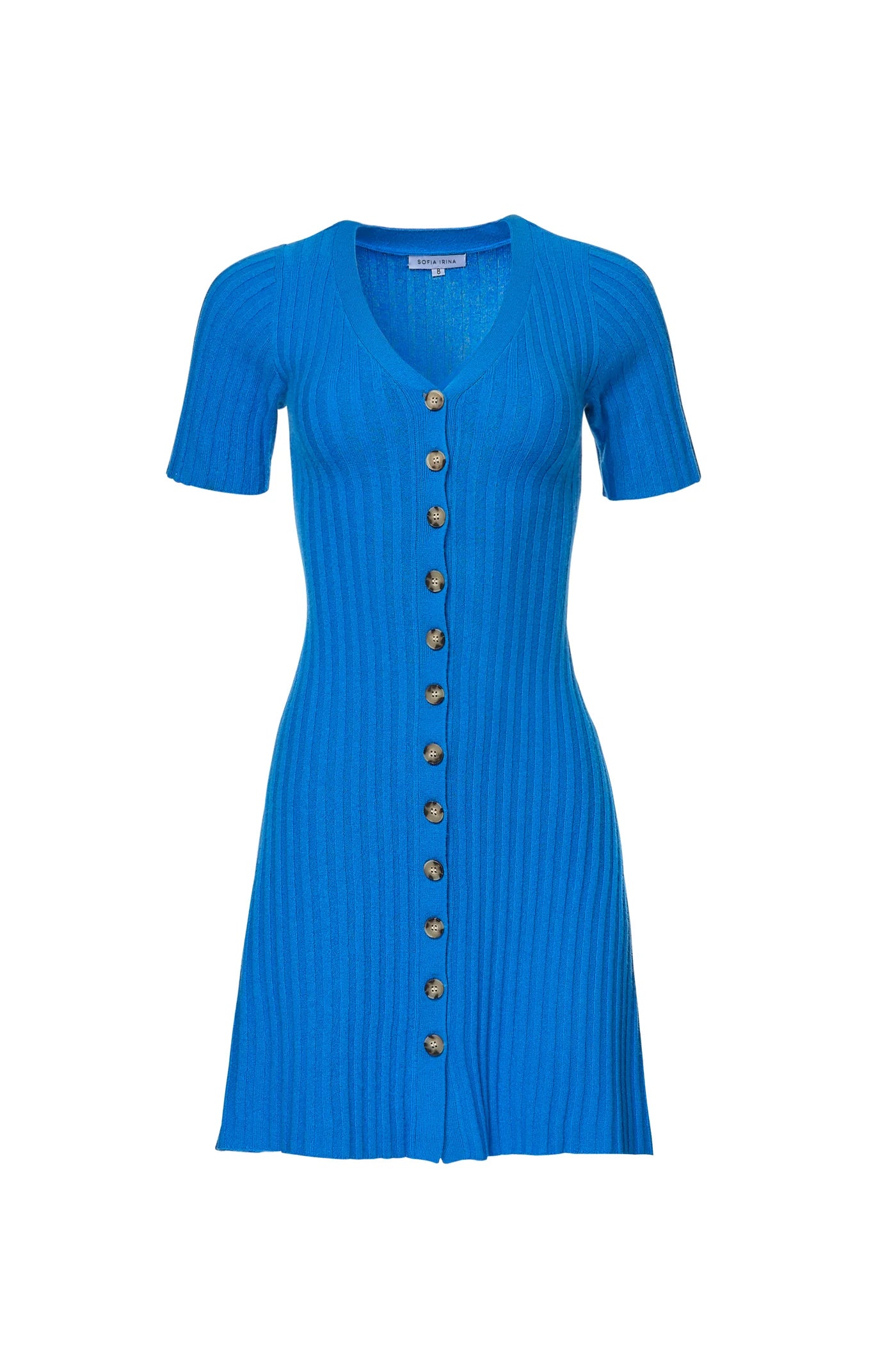 RIBBED MINI DRESS - OCEAN BLUE