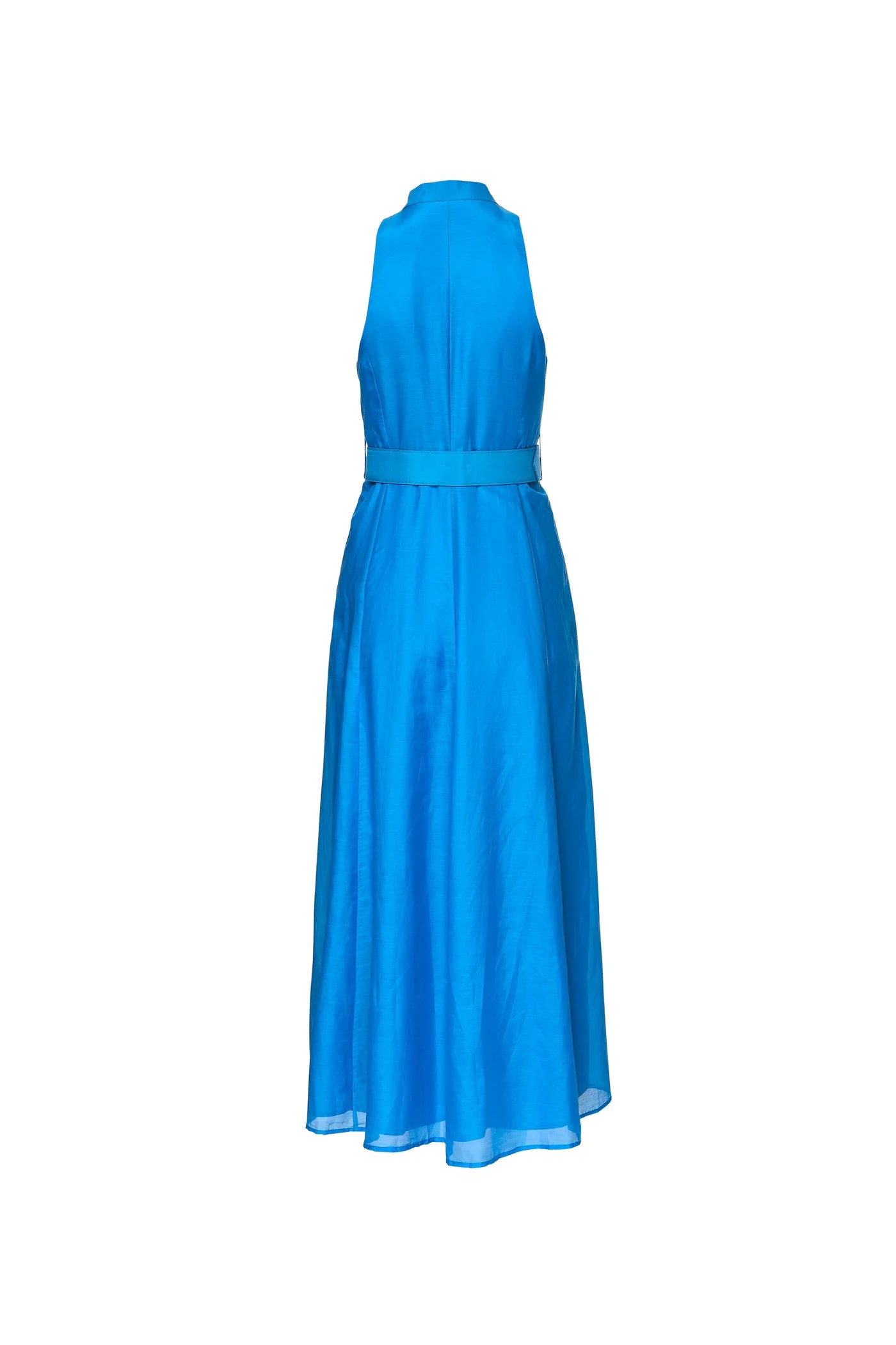 MAXI HALTER SHIRT DRESS - OCEAN BLUE