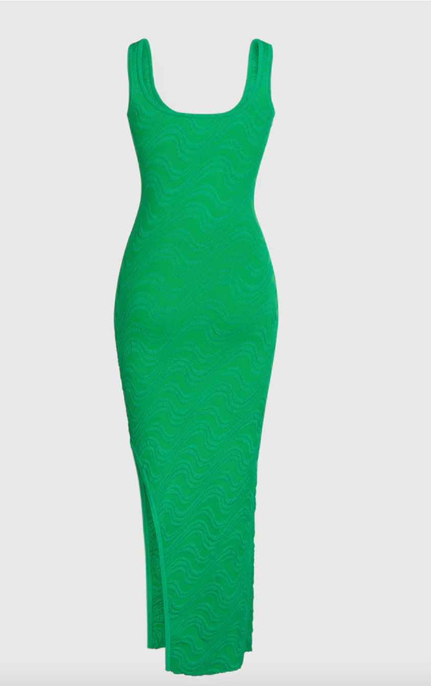 Wailele Wave Knit Dress - GREEN