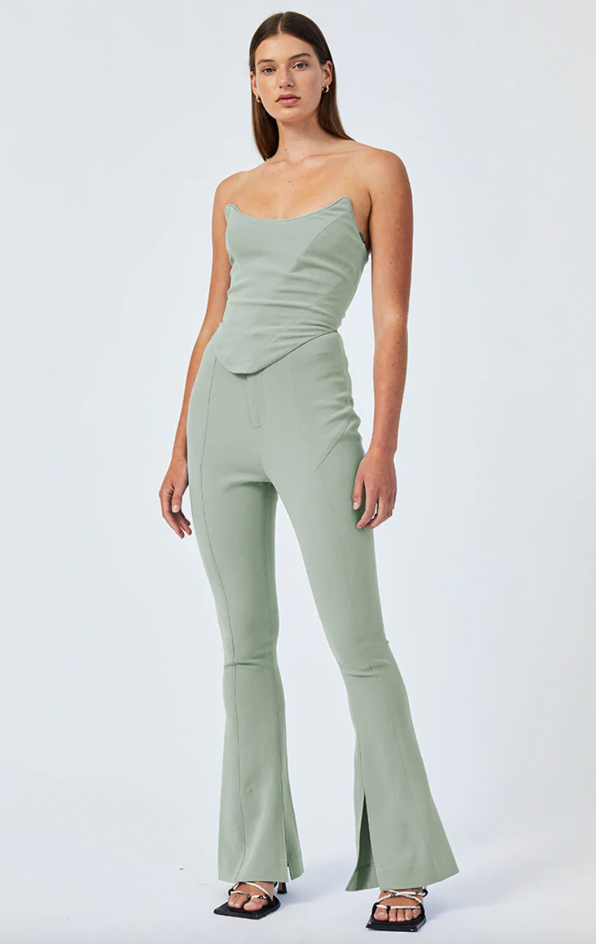 REMI FLARED PANTS - SAGE