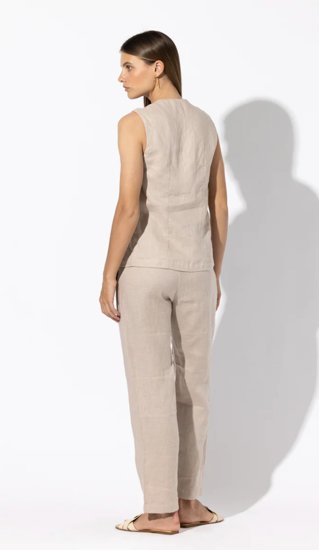 SUIT LINEN TROUSER IN SAND LINEN