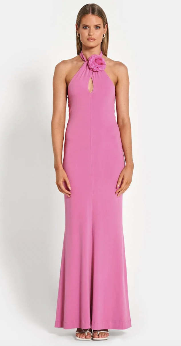 WILDFLOWER HALTER GOWN - Pink