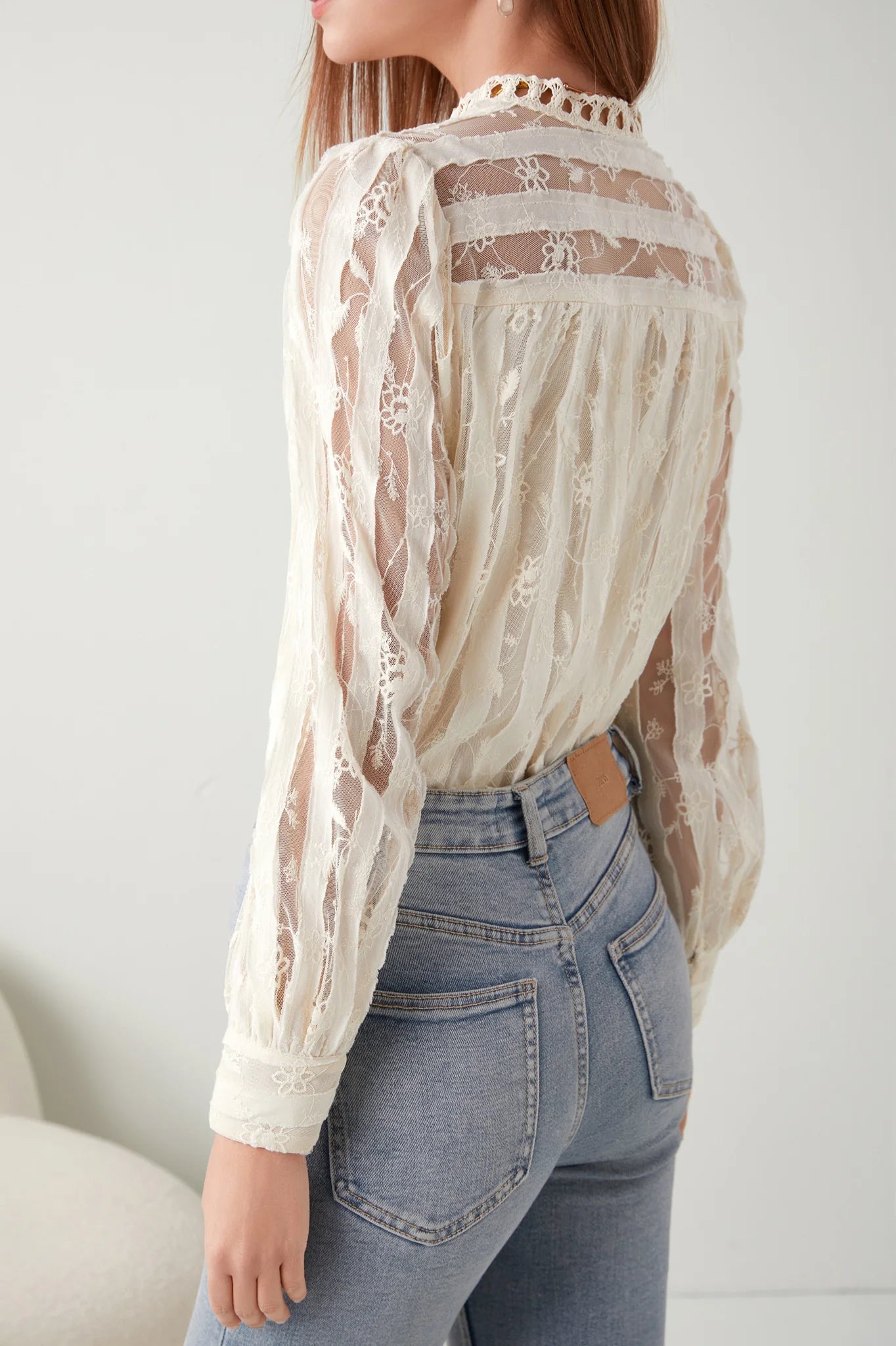 GDS Viviana lace blouse -Cannoli cream