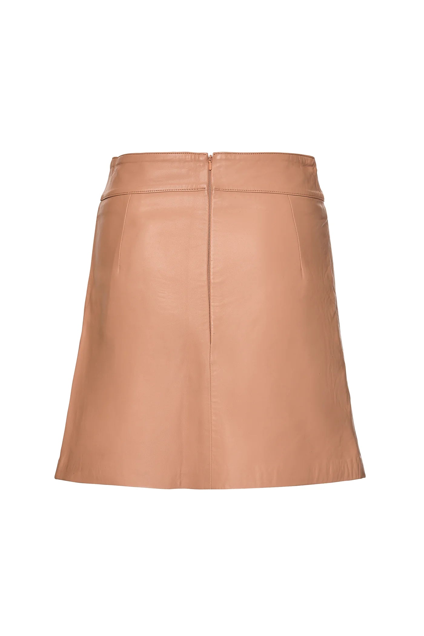 LEATHER MINI SKIRT - NUDE