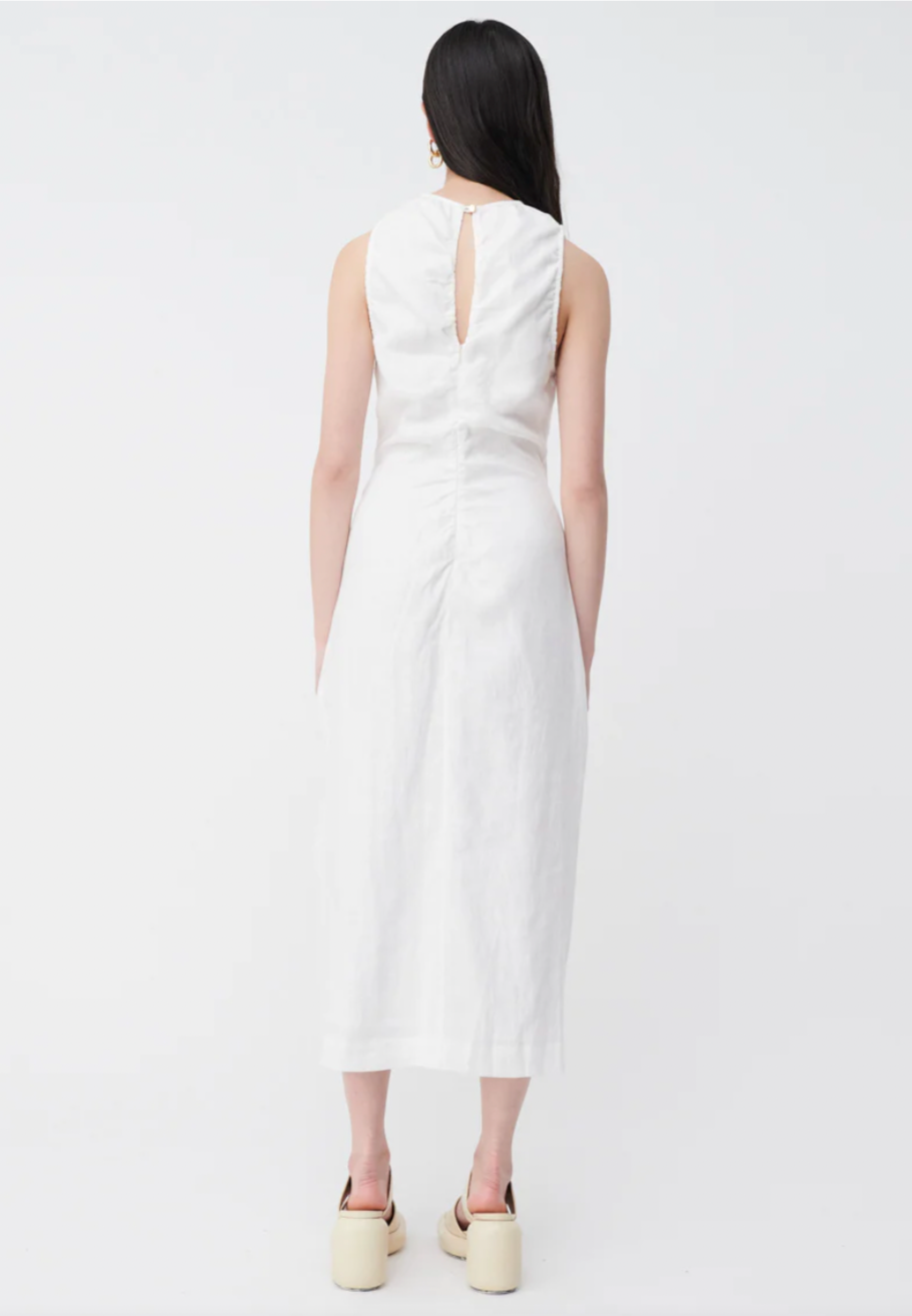 Roy Cross Front Sleeveless Maxi Dress - Ivory