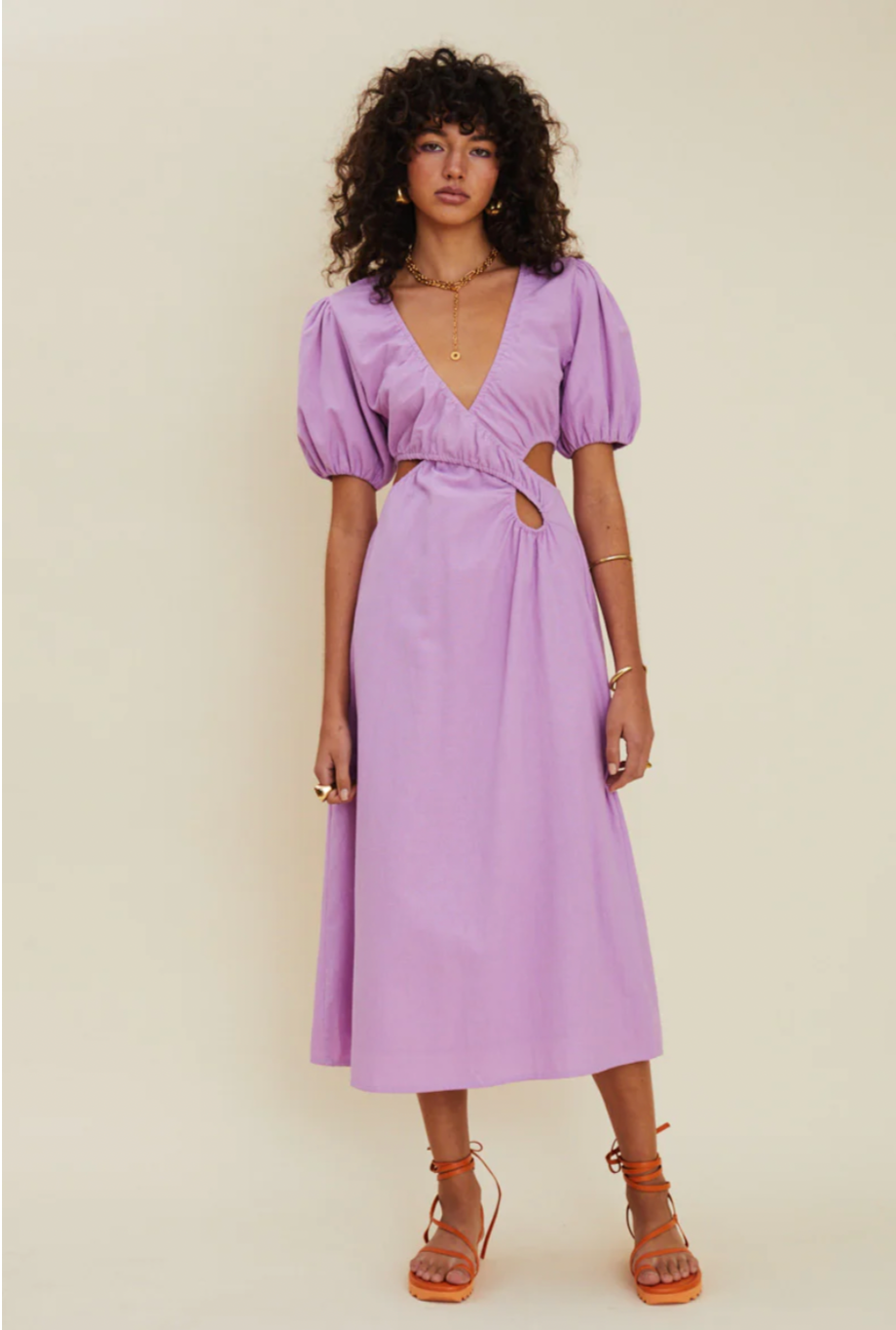 Skylar Cross Front Cut Out Maxi Dress - Lavender