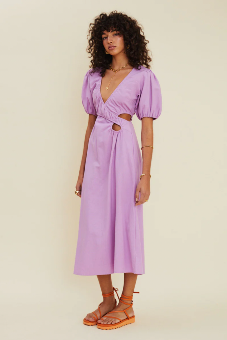 Skylar Cross Front Cut Out Maxi Dress - Lavender