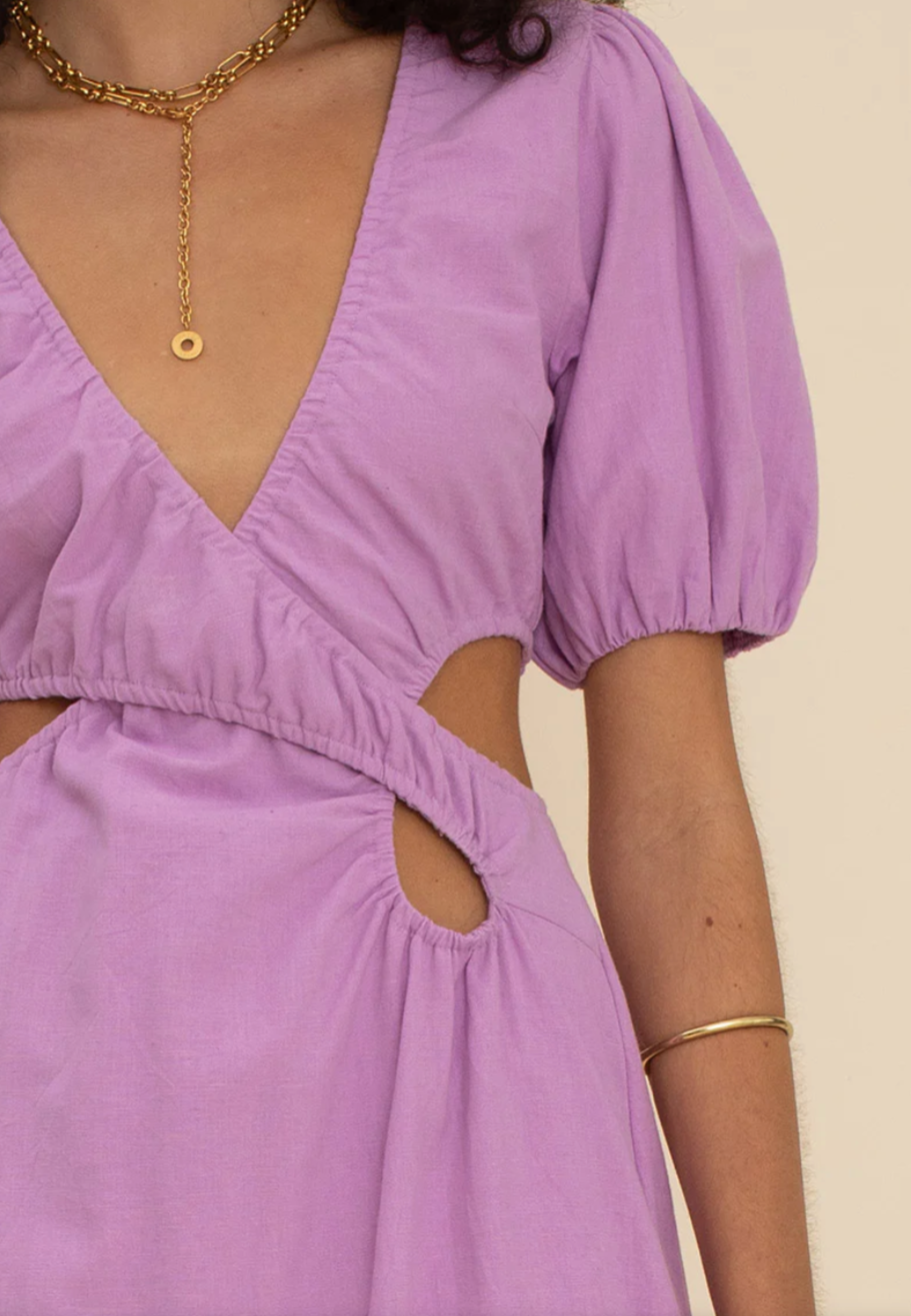 Skylar Cross Front Cut Out Maxi Dress - Lavender